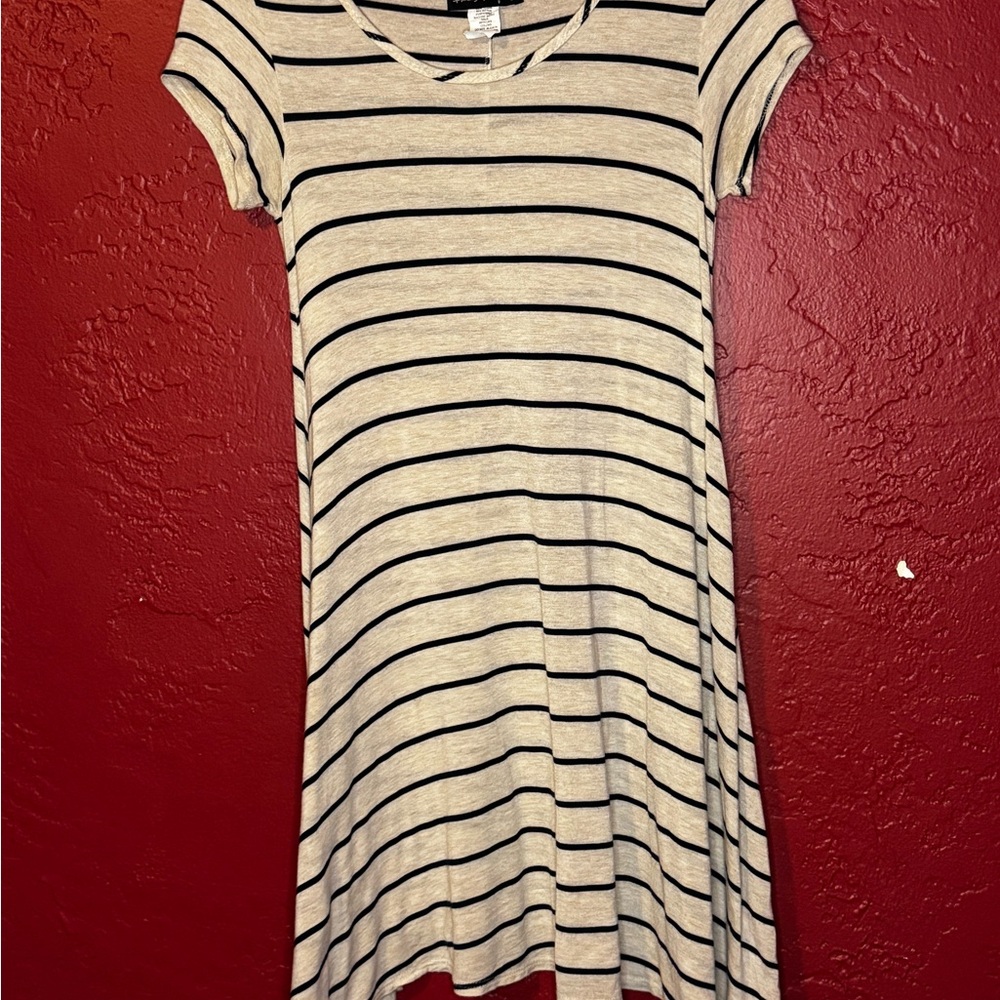 Striped Short Sleeve Dress